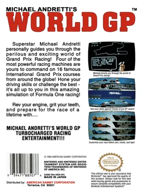 Michael Andretti's World GP (USA) box cover back